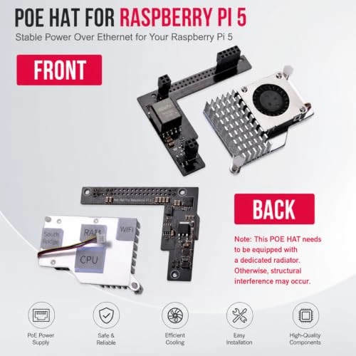PoE HAT - 36-57V 25 Watts IEEE802.3af/at 1 Gigabits Per Second