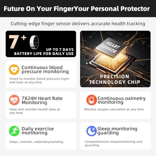 Smart Fitness Ring - Titanium 40+ Days Battery Life Rose Gold