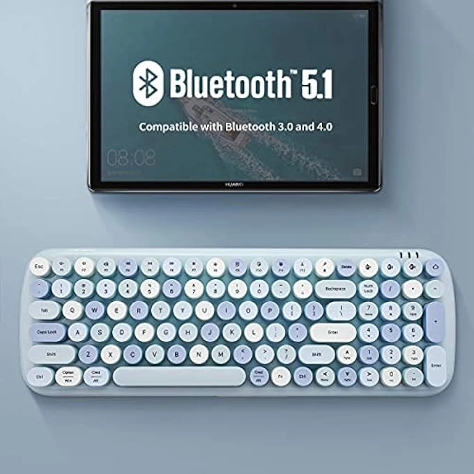 Ergonomic Wireless Rechargeable Bluetooth Keyboard - Wired/Wireless