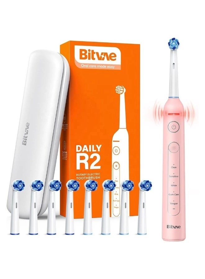 BV R2 - Rechargeable 5 Cleaning Modes + UV Toothbrush Sanitizer - with Holder + Hygiene Case - USB-C