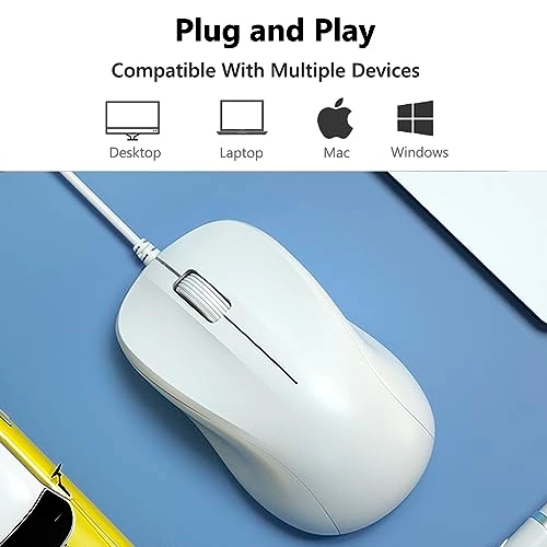 Silent Wired Computer Mouse - USB