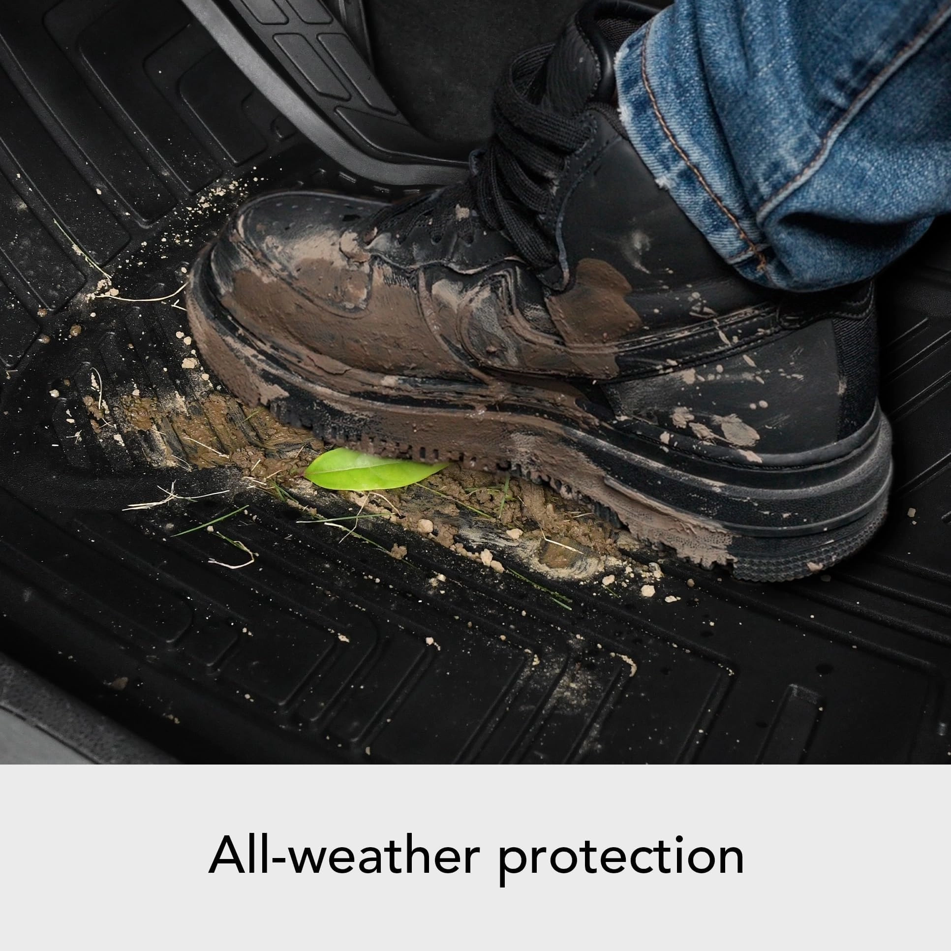 4-Piece Heavy Duty PVC Floor Mats with Cargo Liner - Black Universal Fit