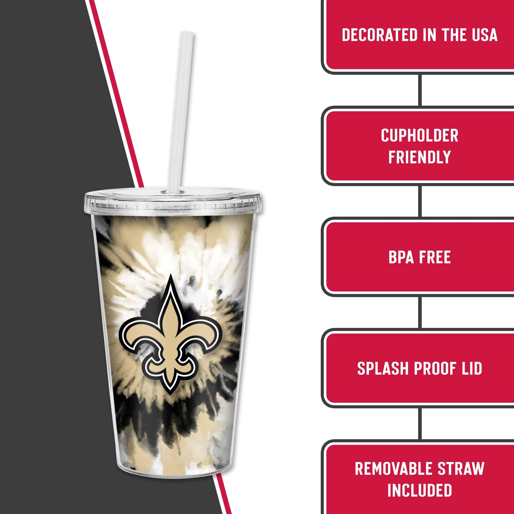 NFL Football Metallic Tie Dye Tumbler - 473ml