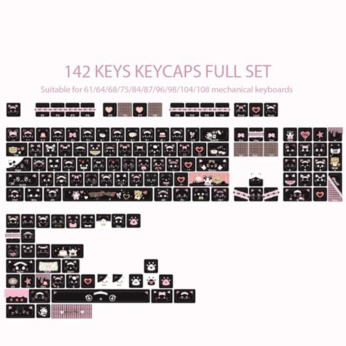 PBT Keycaps - 142 Keys Cherry Gateron MX