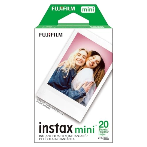 INSTAX Mini LiPlay - Hybrid Instant Camera + INSTAX Mini Twin Film Pack - 20 Sheets + 32GB microSD Card + USB Charging Cable + Hand Strap + Camera and Lens Cleaning Cloth - Grey