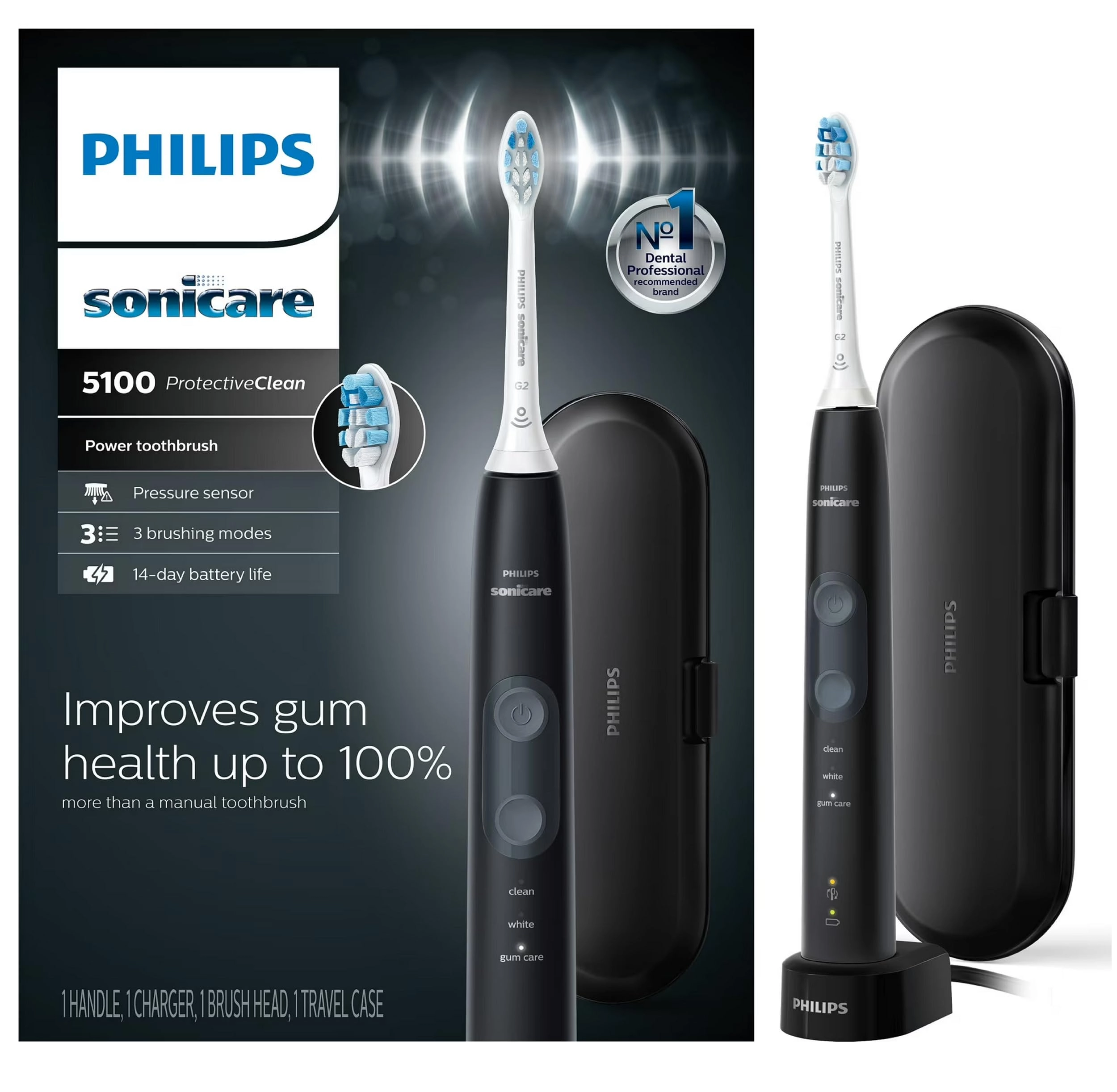 Philips Sonicare Protective Clean 5100 - Rechargeable Electric Toothbrush White/Blue