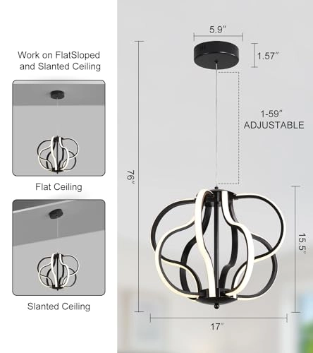 LED Chandelier - 3 Color Temperature Options Dimmable