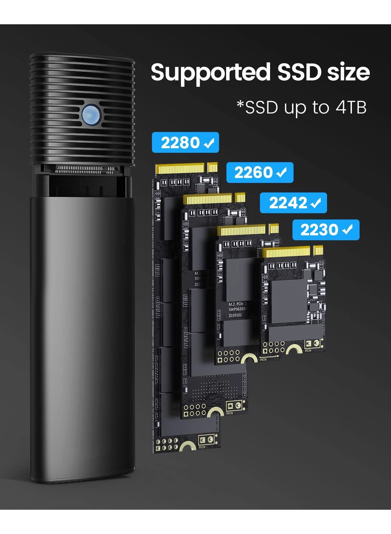 M.2 NVMe SSD Enclosure - 10Gbps USB3.2 Tool-Free