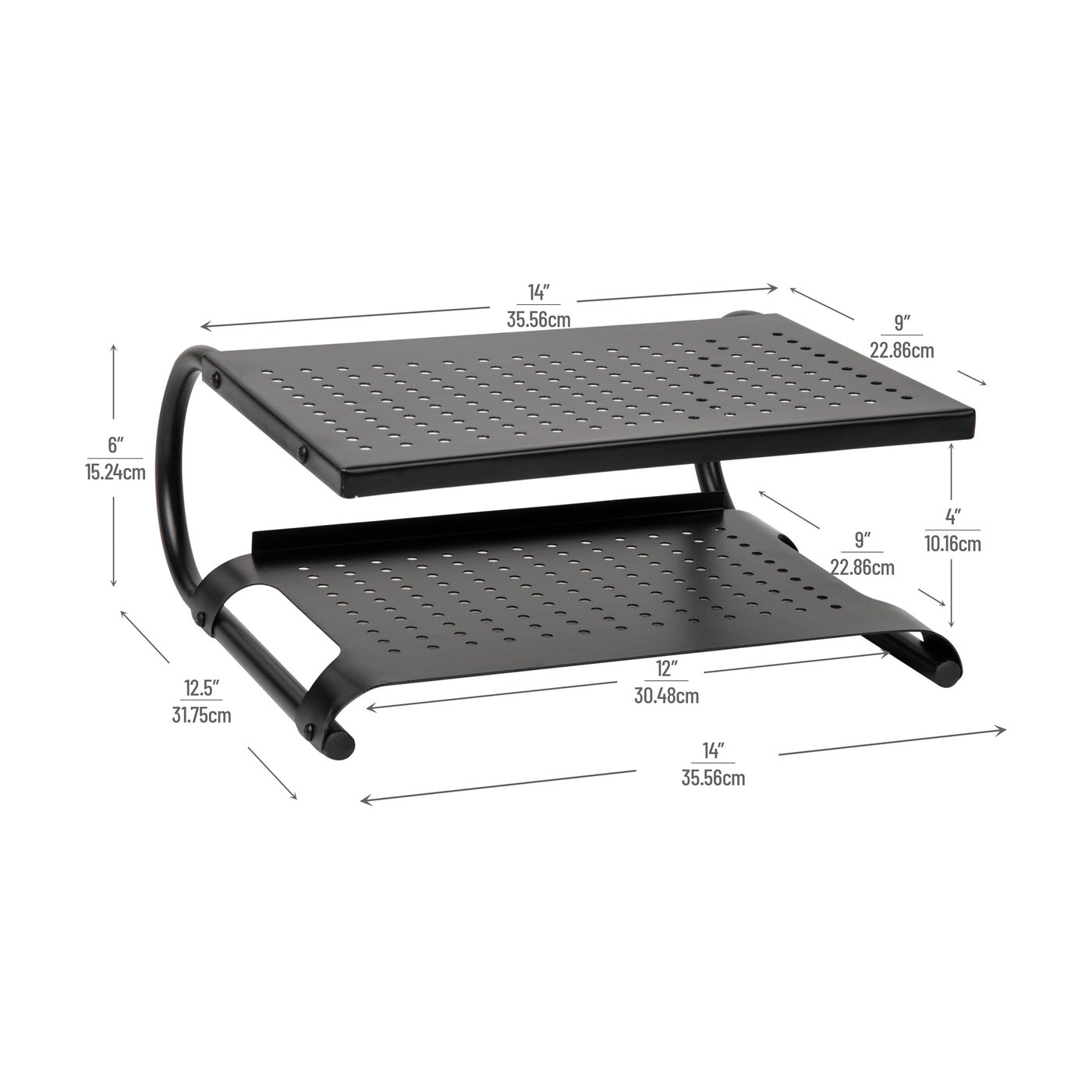 Monitor Stand - Ventilated Metal Mesh Silver