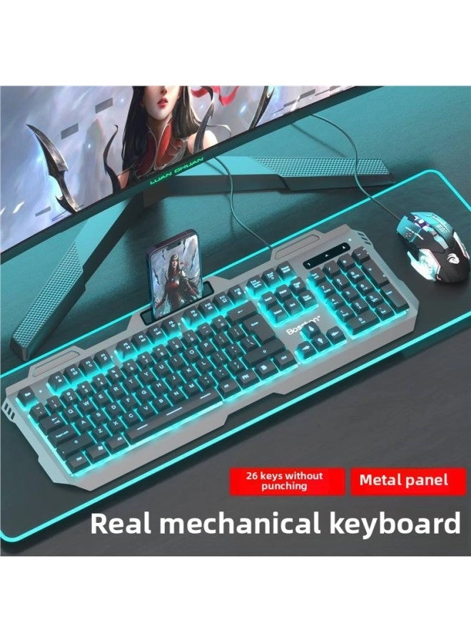 Real Mechanical Feel Keyboard + E-sports 6d Mouse