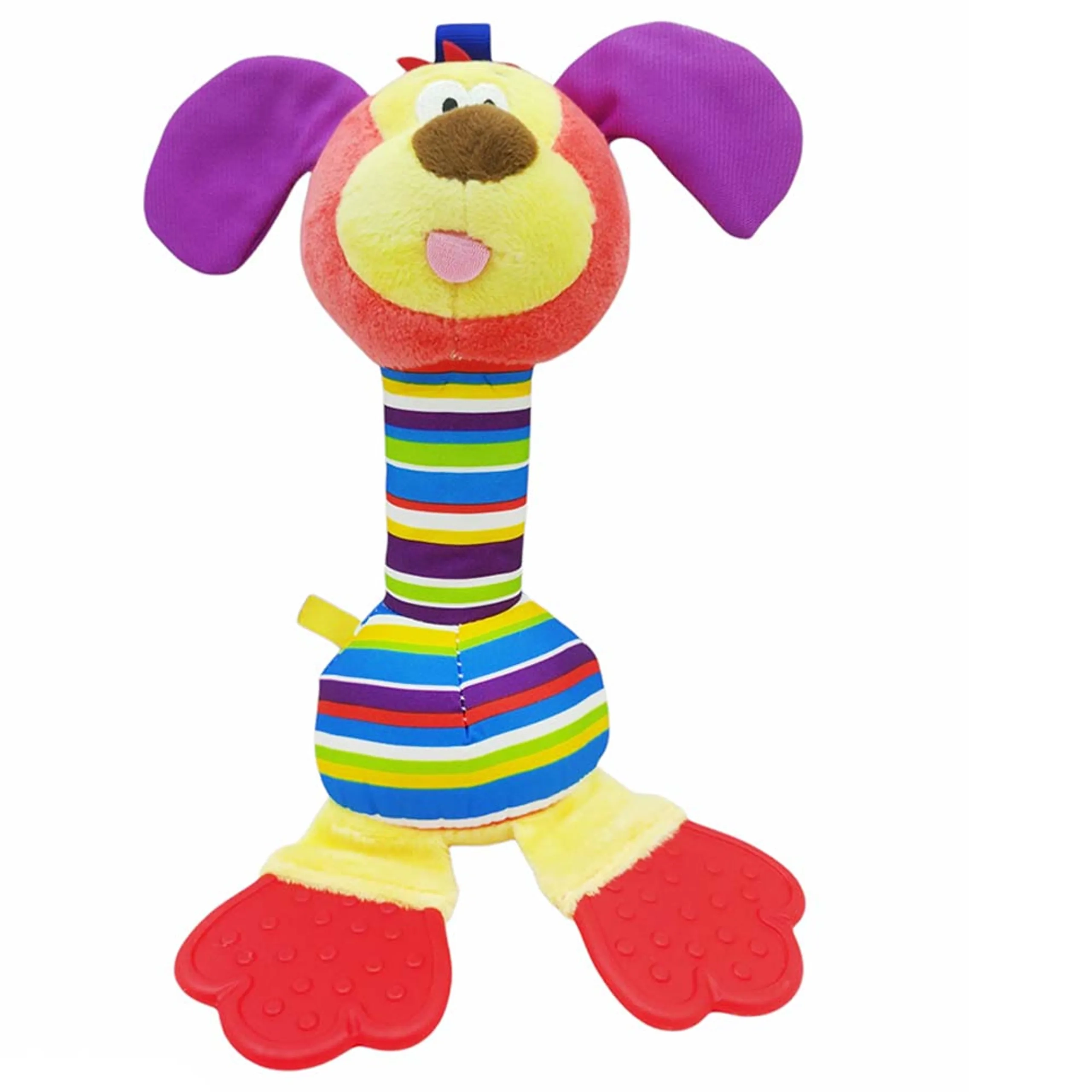 Stuffed Animal Rattle Teether - 3 months ultra-soft plush fabric