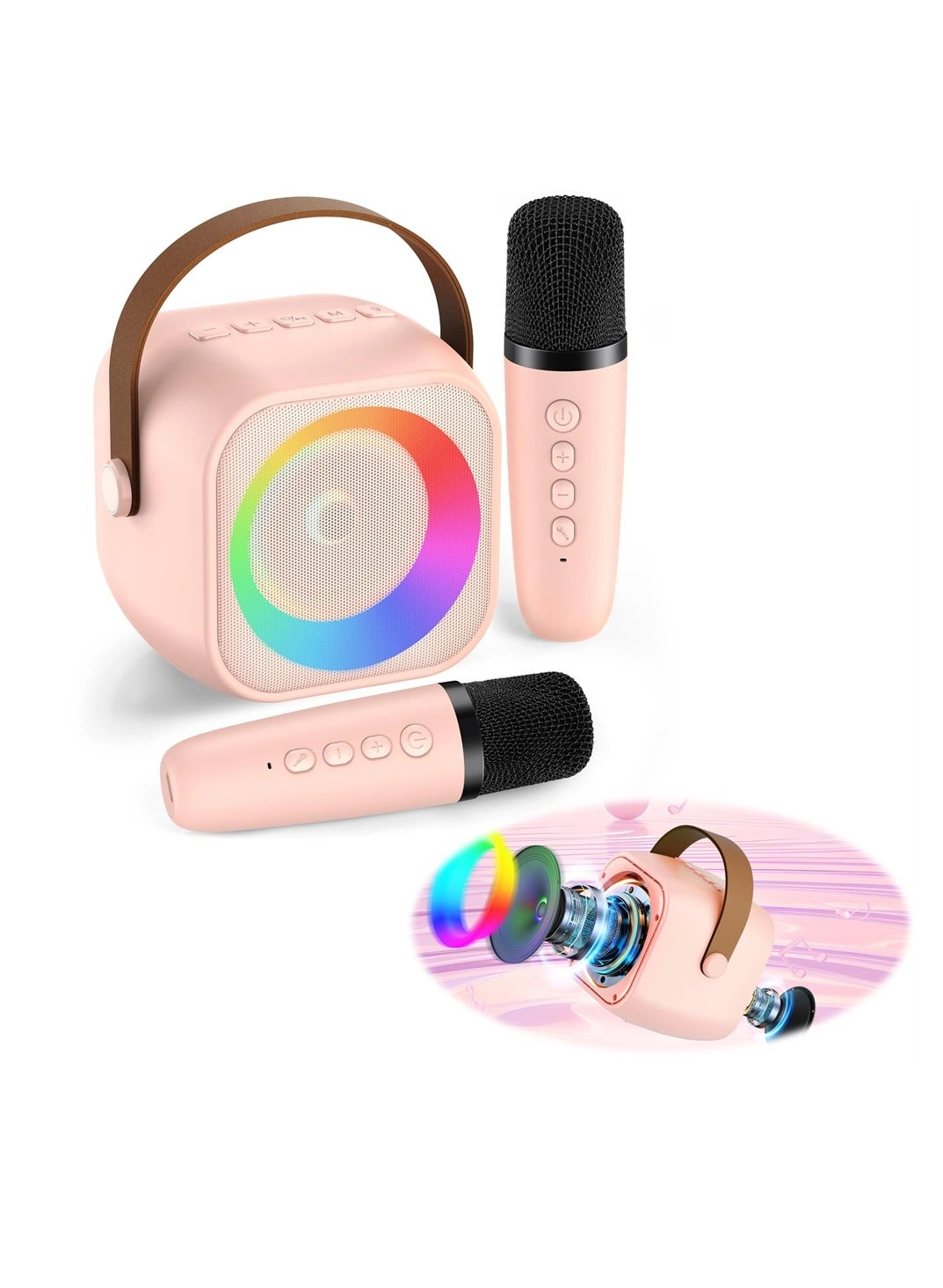 Luckam Mini Karaoke - 2 Wireless Microphones 8-10 hours playback