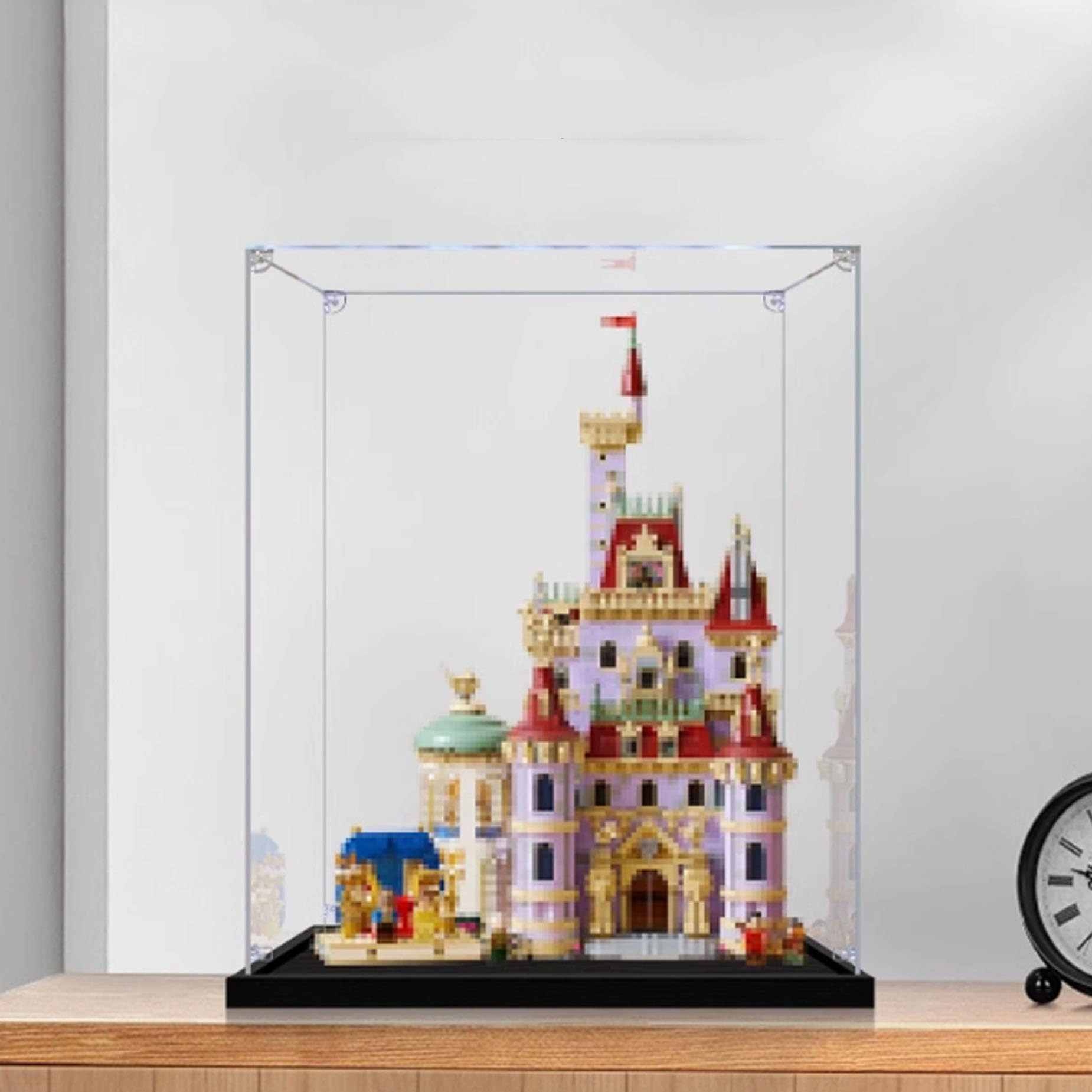 Acrylic Transparent Collectible Display Case for LEGO 43263 Castle Block Model