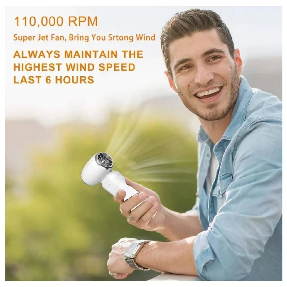 Handheld Turbo Fan - 11000 RMP USB Rechargeable Portable