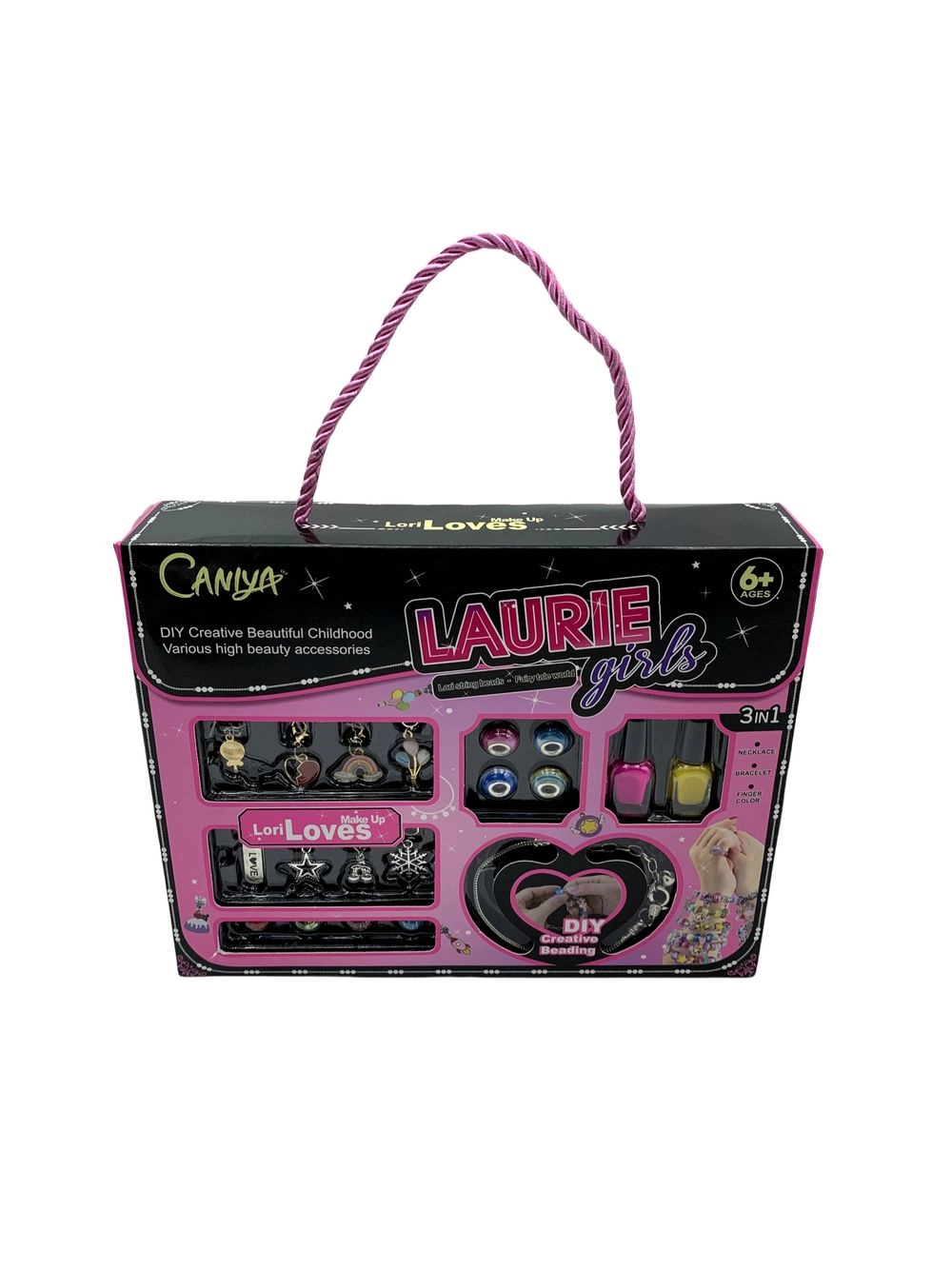 Caniya 3 In 1 Diy Beads Jewelry Making Kit - nail polish Suitable for 3+ Years