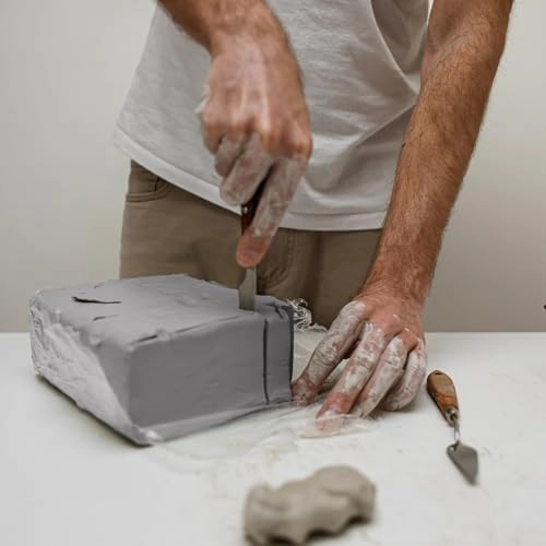 Natural Air-Dry Clay - 10LBs + Pottery Tools Clay Sculpting Tool Set - 40 Pcs