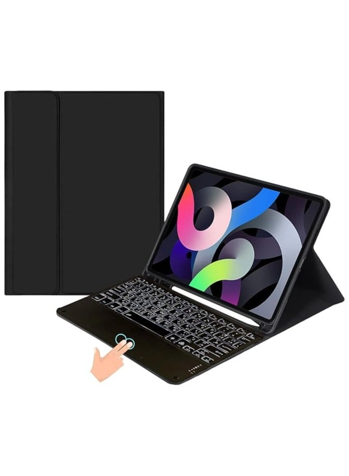 Rotatable Backlit Keyboard Case with Trackpad and Smart Connector with Screen Protector for iPad 10.9-inch (10th Gen, 2022)