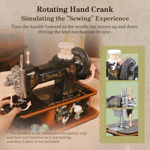 Hand Crank Sewing Machine - Vintage Rotary Crank Retro Display Kit