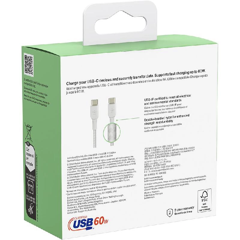Standard Cable 2.0 USB-C to USB-C 1m Silicone (2-Pack)
