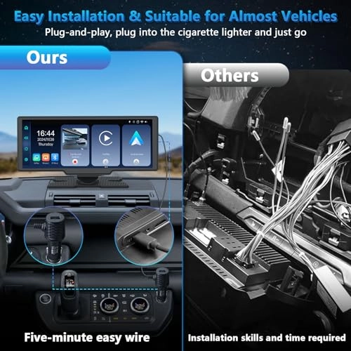Portable Wireless Carplay Screen with Dashcam - 4K 1080P