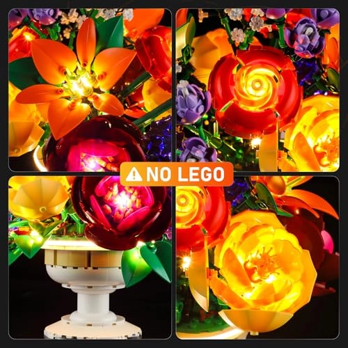 Flower Arrangement - LED light kit Compatible with Lego 10345