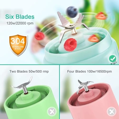 OS-8S - Portable USB Rechargeable 6-Blade Personal Blender