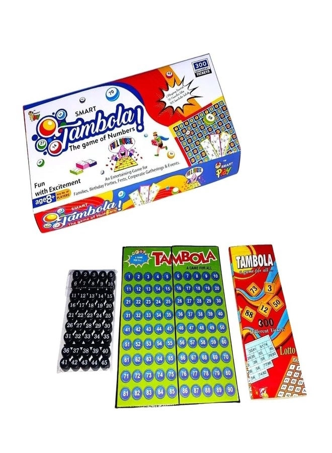LAALIYA Smart Tambola - 300 Different Tickets Number Calling Board Marker Coins
