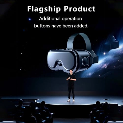 3D VR Glasses Headset - 120 FOV Anti Blue Light Bluetooth Controller