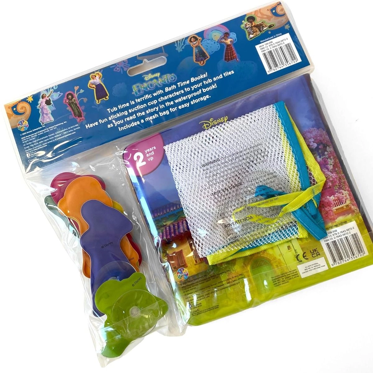 Disney Encanto Bath Time Books - Waterproof 6 Suction Cup Figures