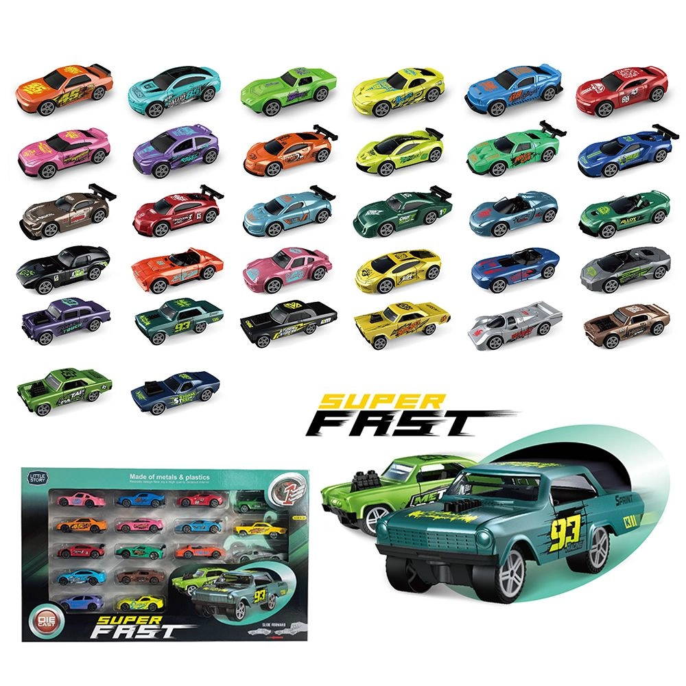 Slide Die Cast Toy Car Play Set - 16pcs