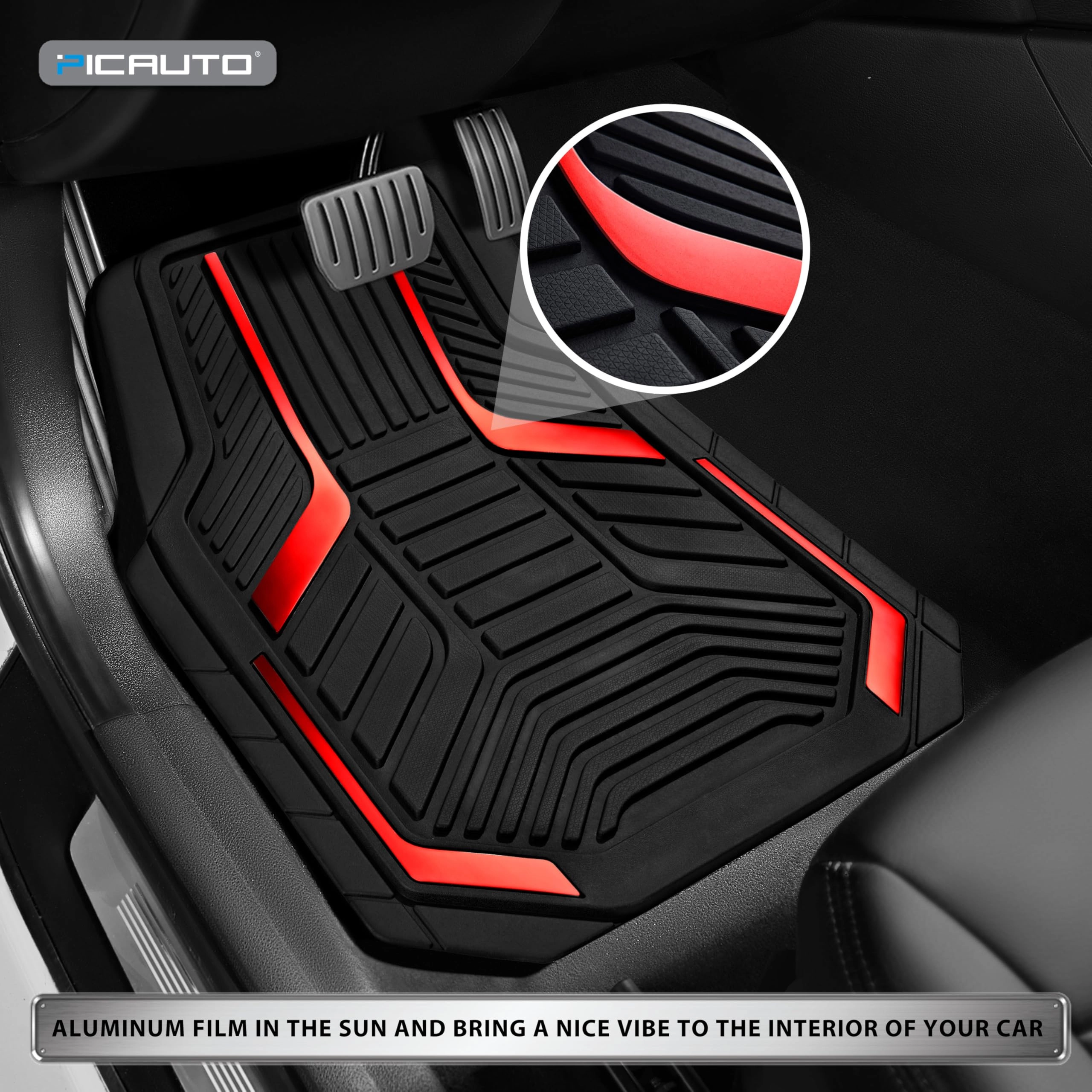 Heavy Duty Rubber Floor Mats - Pink Universal Fit