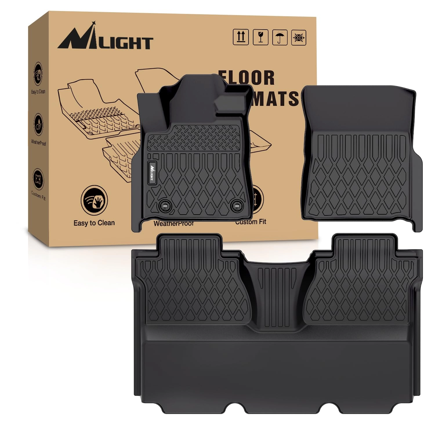 Nilight TPE Floor Mats - Toyota Tundra CrewMax Cab 2014-2021