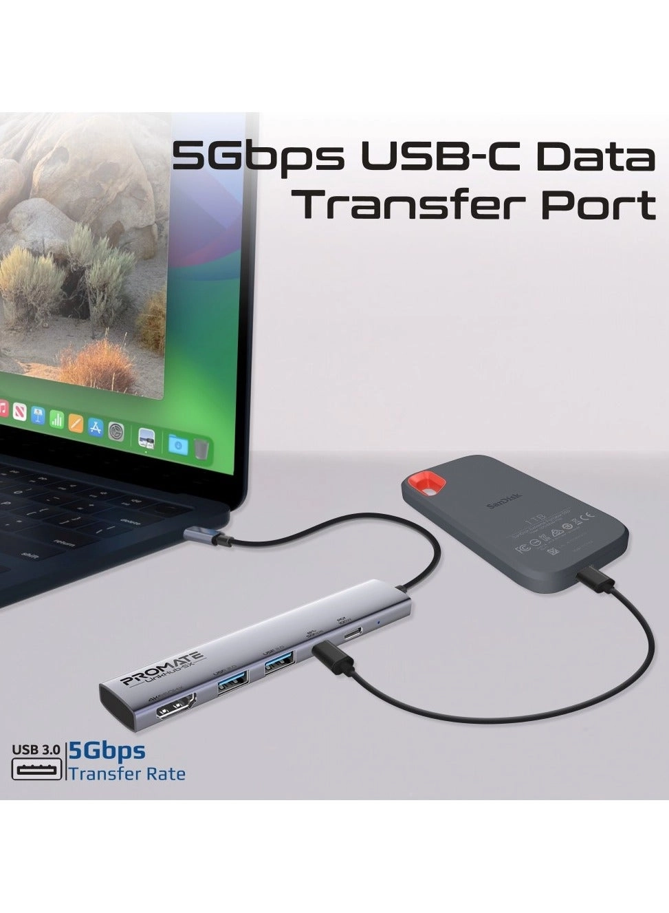 LinkHub-5X - 100W 5Gbps 4K@60Hz