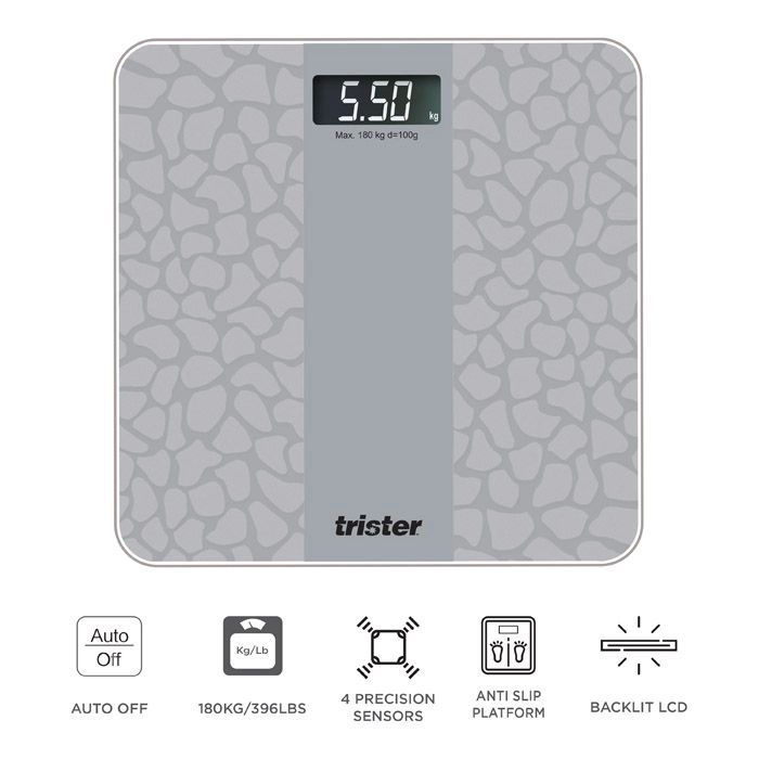 Electronic Bathroom Scale - 180KG safety glass platform