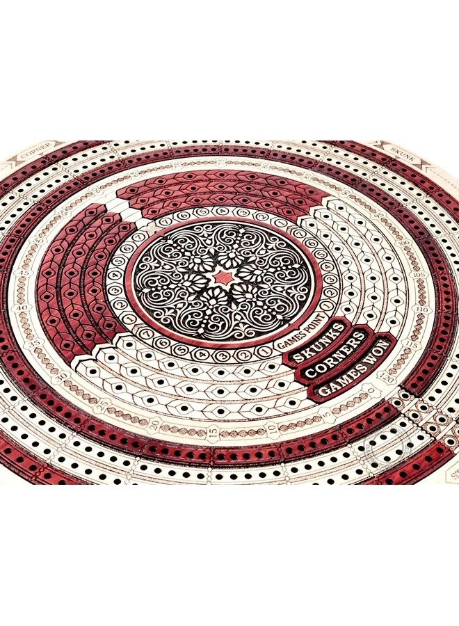 Continuous Cribbage Board - 4 Track Inlaid in Wenge Wood/Maple