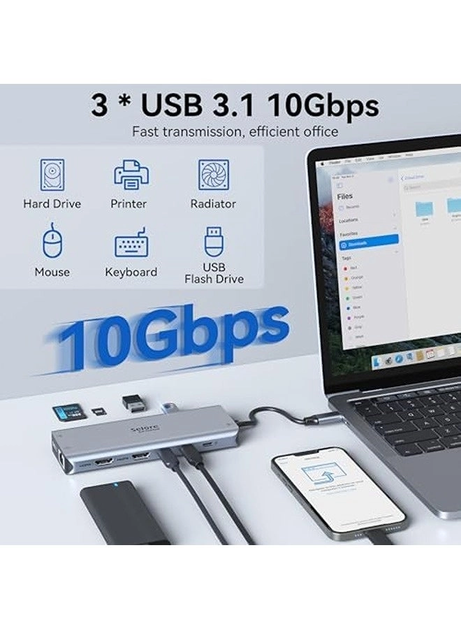 13-in-1 Docking Station - Dual 4K 100W Power Delivery