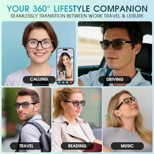 Smart Glasses - Auto Power On/Off Bluetooth UV400/Blue Light Protection