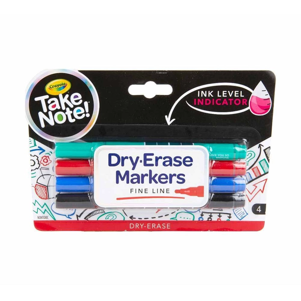 Crayola Take Note - Black Blue Red Green Fine line