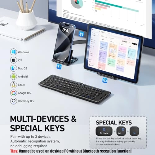 Foldable Bluetooth Keyboard - Wireless