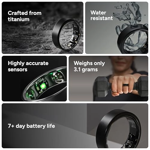 Gabit Smart Ring - 7+ Day Battery Titanium