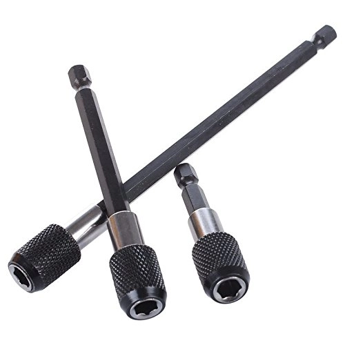 105 Degree Right Angle Driver - 1/4" Hex Shank + Magnetic Drill Bit Holder - 3pcs 60mm/100mm/150mm