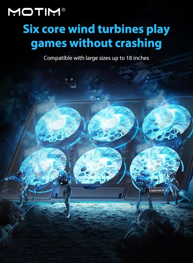 Laptop Cooling Pad - 6 Fans 12-17 Inch