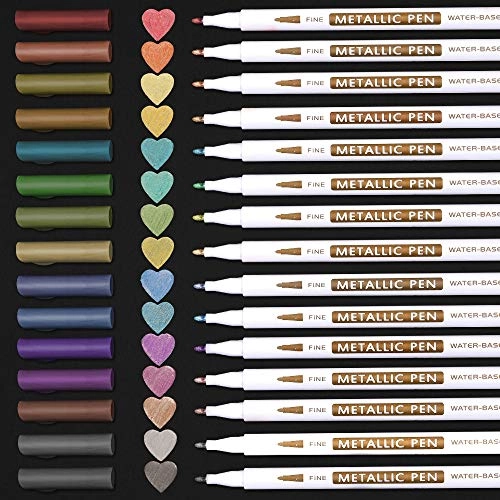 Metallic Brush Markers - 15 colours Brush Tip