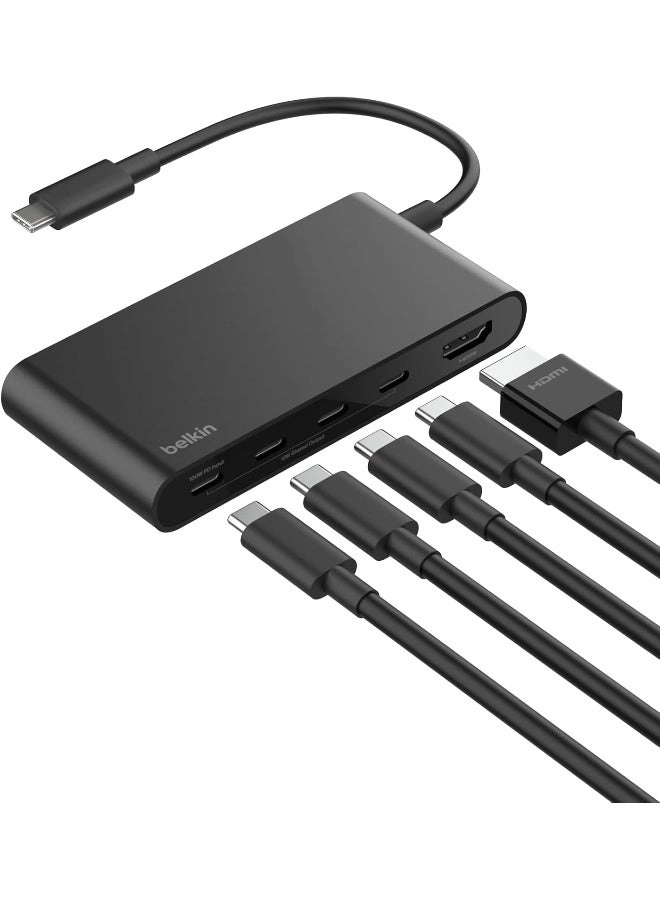5-In-1 USB-C Multiport Hub Adapter - 4K 60Hz 100W PD