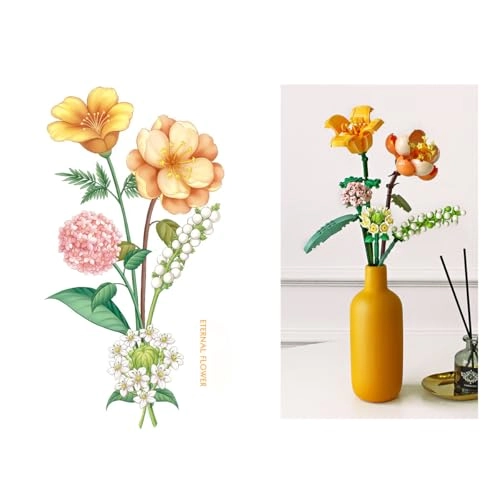 Flower Bouquet Building Blocks Kits - Sunshine Vitality Orange