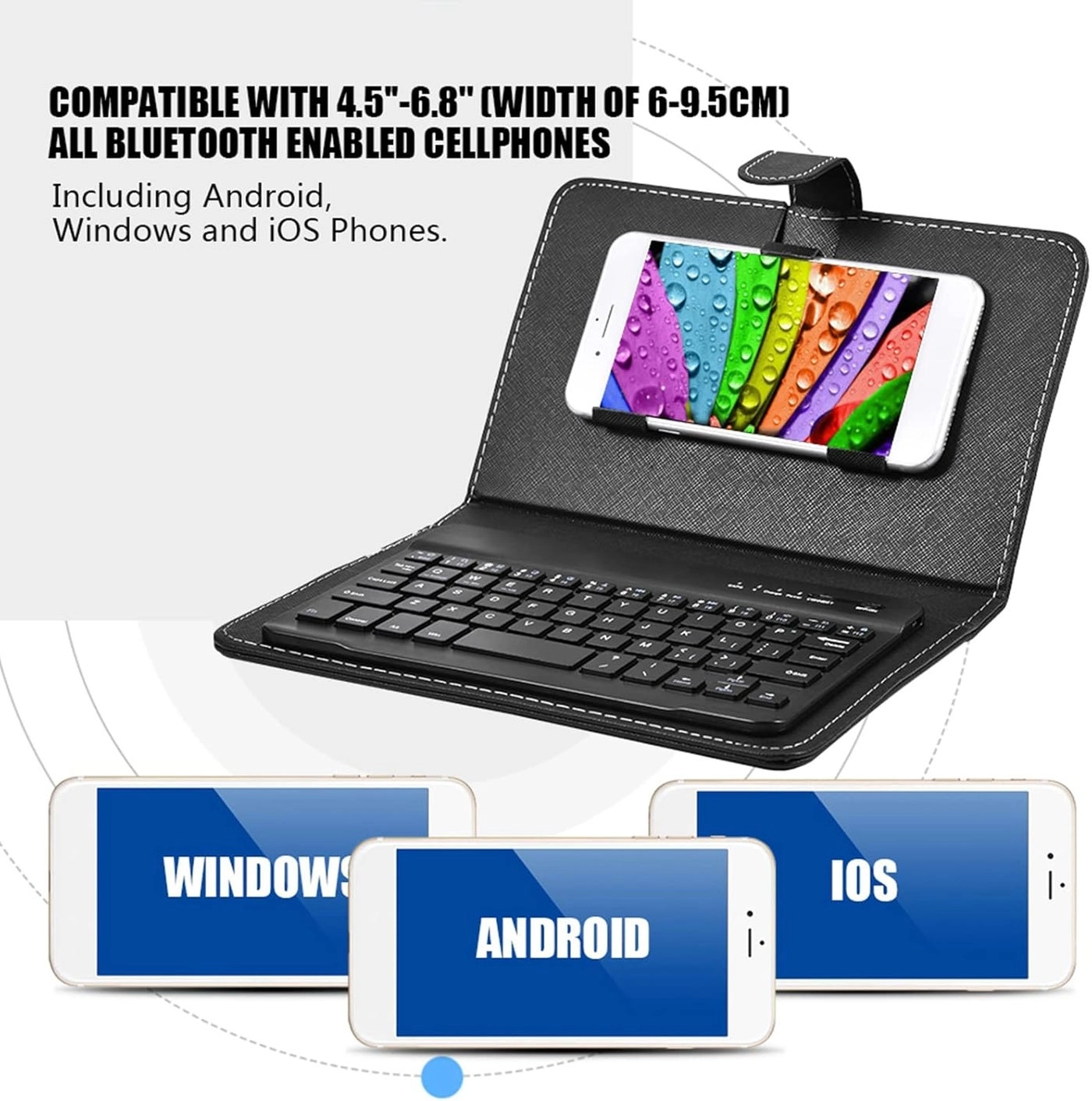 Universal 2 in 1 Wireless Bluetooth Keyboard Flip Case - English