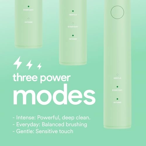 Electric Toothbrush - 3 Brushing Modes Rechargeable Green