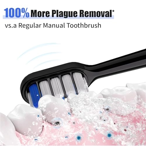 Electric Sonic Toothbrush - 3 Brush Heads 6 Modes 40000 VPM