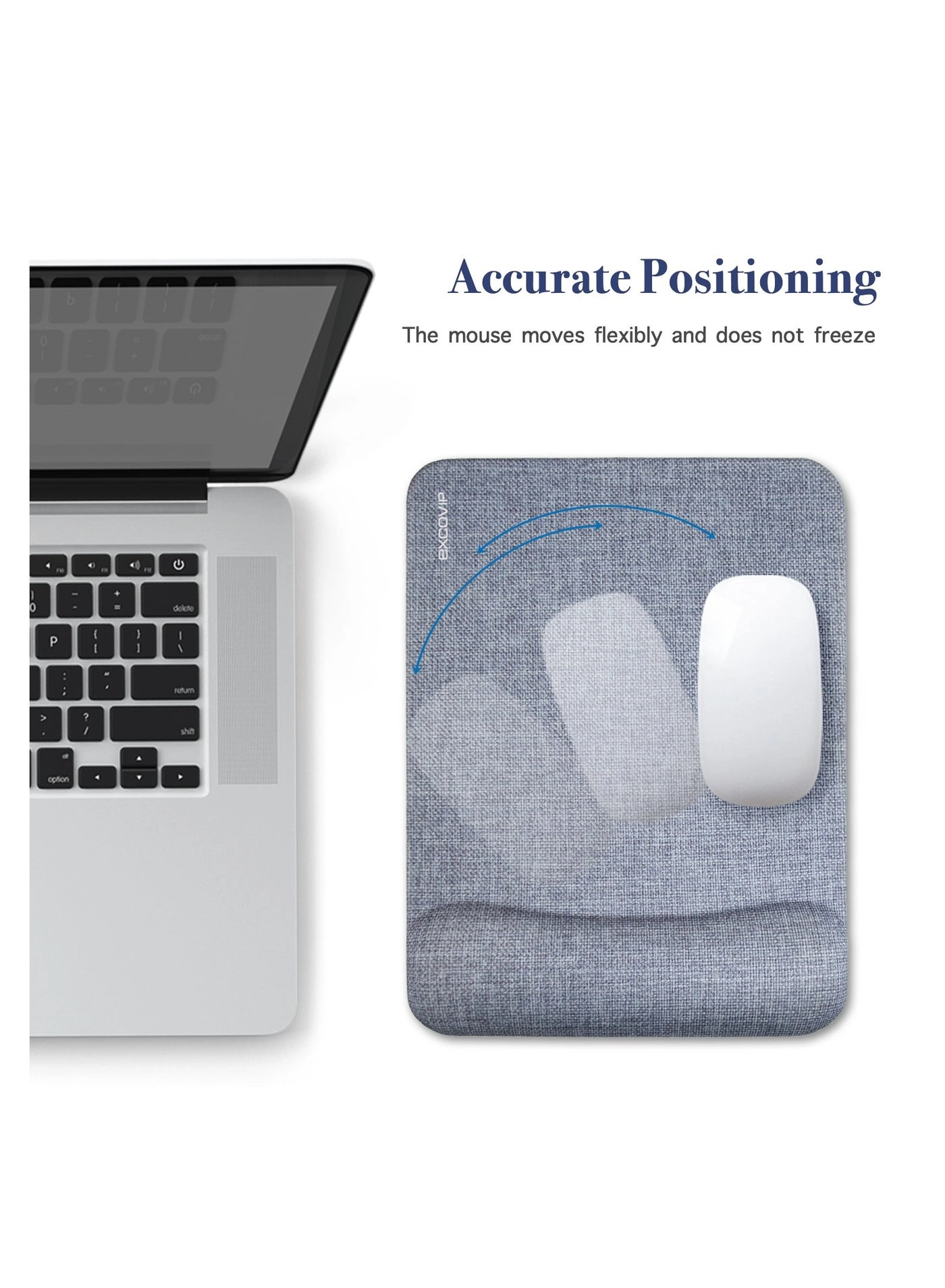 Lycra Cloth Ergonomic Mouse Pad - 25.5x19 cm