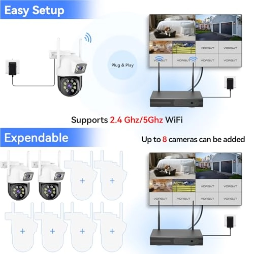 Wireless Security Camera System - 2pcs 16CH 2K